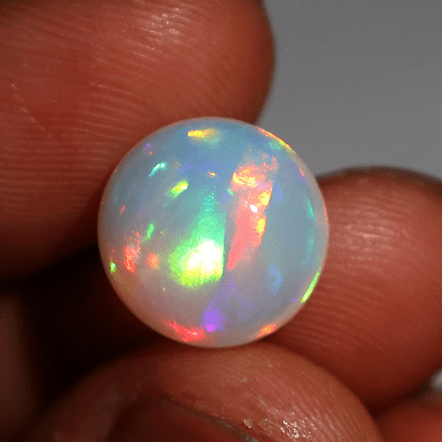Piedra preciosa cabujón grado AAA 13 MM ópalo etíope natural certificado 5,59 quilates - Imagen 8 de 14