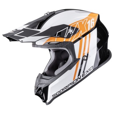 Scorpion VX 16 Evo Air Lignes Schwarz Orange Gr. M Motocross Offroad Helm