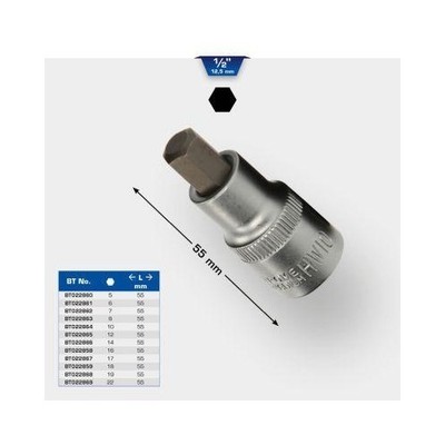 1/2 Zoll Innensechskant Bit-Stecknuss 55 mm lang 17 mm BRILLIANT TOOLS BT022867