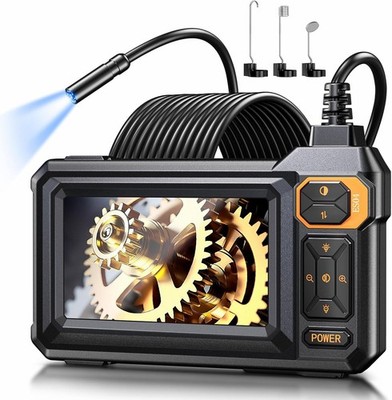 8mm Endoscope Camera with Light, 4.3'' Screen, IP67 Waterproof, Flexible Snake