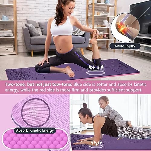 Extra Thick 9MM High-Density Non-Slip Yoga Mat for Home Workouts
