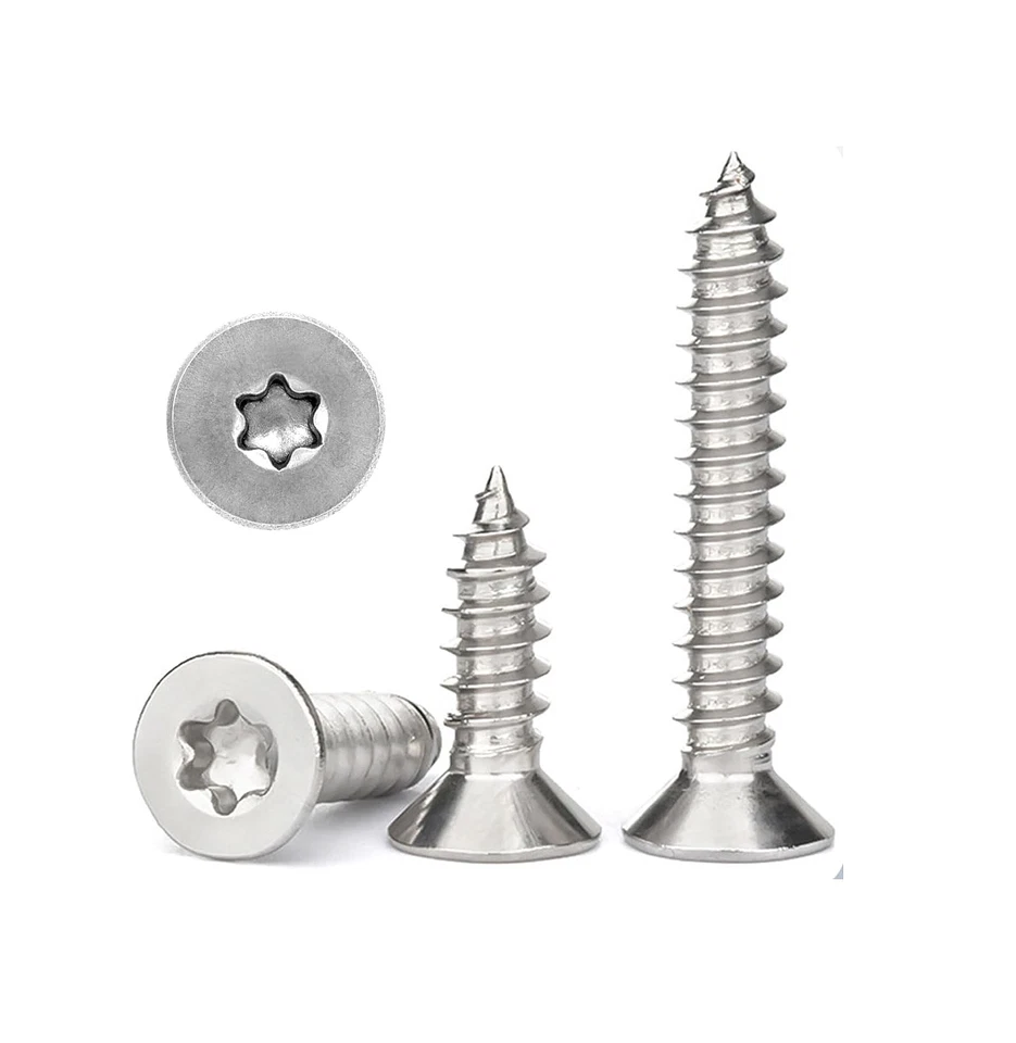 VITI IN ACCIAIO INOX TRUCIOLARI PER LEGNO D. 3mm 3,5mm 4 4,5 5 6mm IMPRONTA TORX - Immagine 3 di 4