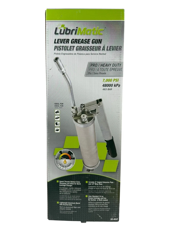 Pistola de engrase de Lubrimatic Lever 30-802 7.000 PSI - NUEVA con ENVÍO GRATUITO Foto 2 de 4