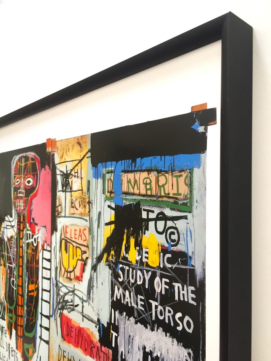 JEAN MICHEL BASQUIAT RARE VINTAGE 1999 FRAMED LITHOGRAPH POSTER