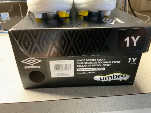 Umbro Pivot Soccer Baseball Sport Cleat Youth White/Yellow/Black New in Box - Picture 6 of 18