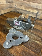 1980 DURACRAFT Machinist Bench Vise w/4" Wide Jaws & Swivel Base Heavy Duty