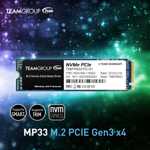 TEAMGROUP MP33 M.2 2280 1TB PCIe 3.0 x4 with NVMe 1.3 3D NAND Internal SSD - Picture 2 of 3