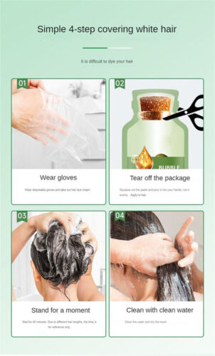 Champú tinte para el cabello planta burbuja 200 ml tinte para el cabello champú color instantáneo para el cabello tinte hágalo usted mismo - Imagen 5 de 10