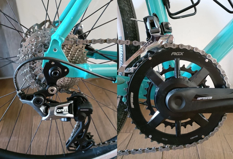 Bici Corsa Bianchi Impulso Allroad 11V GRX 600 Celeste Bianchi, foto 2 di 4