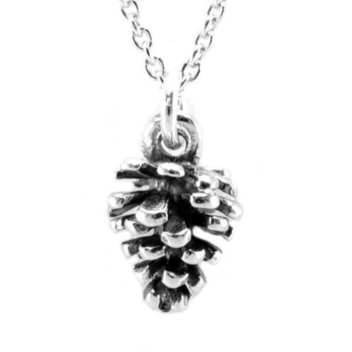 Sterling Silver Pinecone Charm Necklace #1086