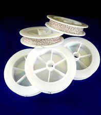 (1) White w/ Dbl Brown Genuine Irish Linen Single Pool Billiard Cue Wrap Spool