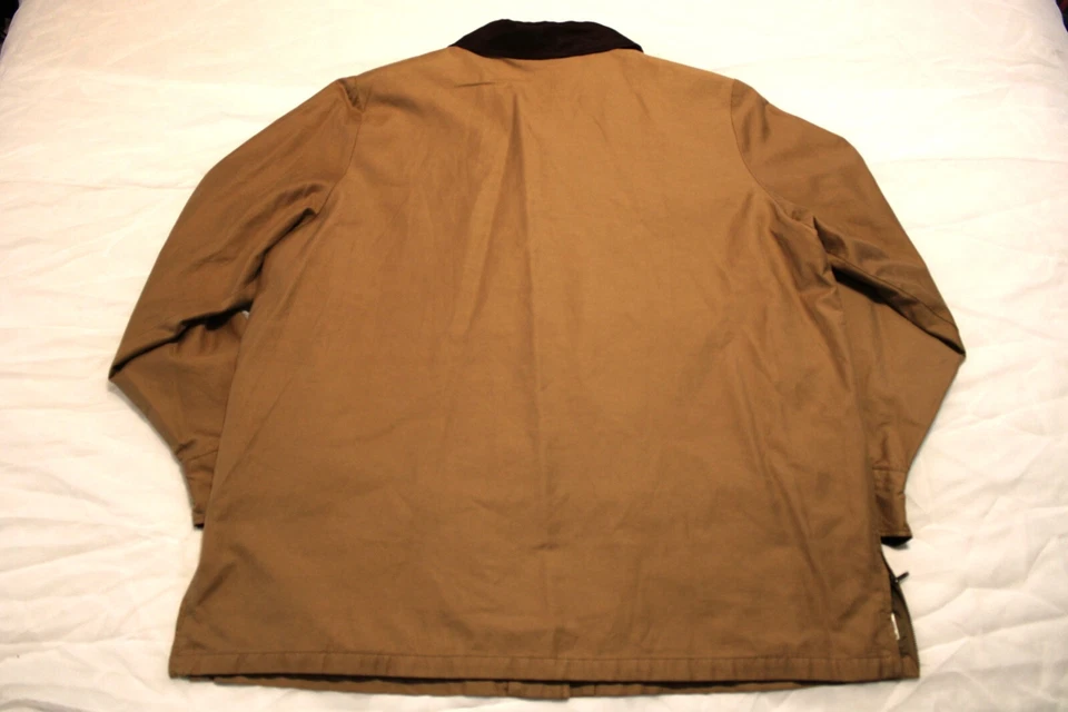 Vintage Linea by Louis Chore Coat Barn Jacket 1X Plus Button Tan Lightweight - Image 2 of 4