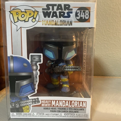 Funko Pop! Vinyl: Star Wars - Heavy Infantry Mandalorian #348 With Protector
