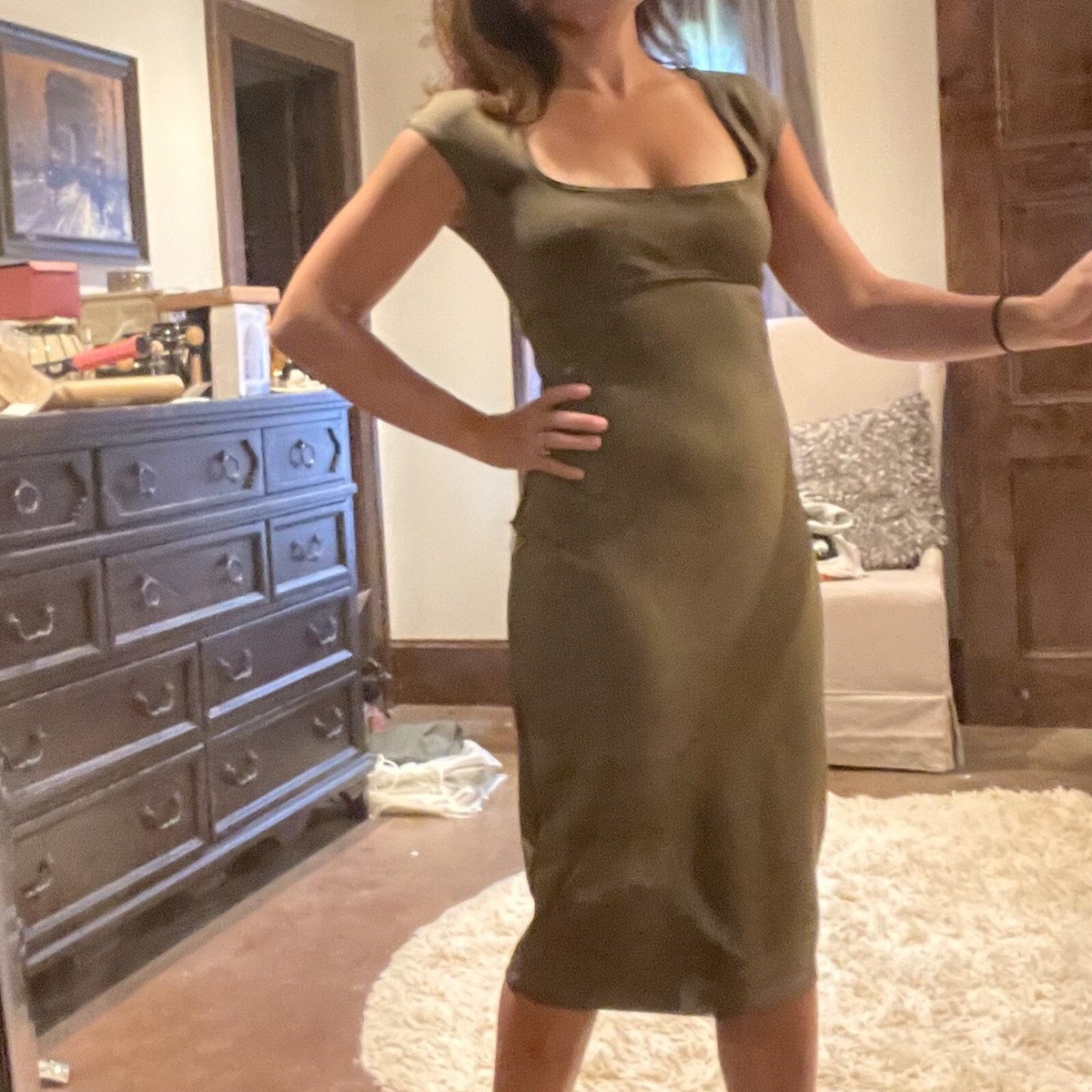 olive green bodycon dress Pia Bandage breathable fabrics and has a gentle machine wash care label Bodycon Collection Olive Green Bandage