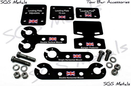 BLACK Tow Bar Towbar Trailer Accessories Drop Plate Boat 4 x 4 Landrover Bolts - Picture 15 of 27