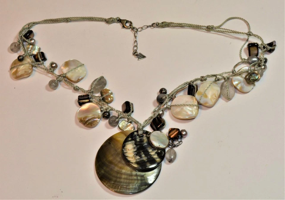 Box Mit SILPADA Silvertone 3 Strängen Dangle Aus Muscheln 19" Halskette - Bild 3 von 4