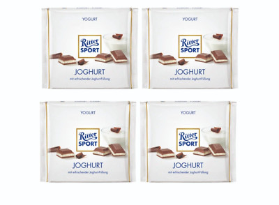4Pcs RITTER SPORT Yogurt Yoghurt German Chocolate Bars Sweets 4x100g
