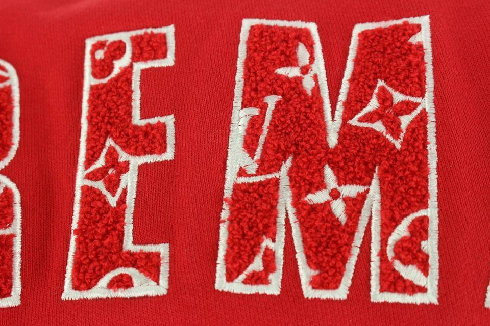 LOUIS VUITTON Supreme Box Logo Hoodie Red XXS LV Auth ak145