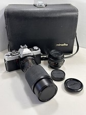 Vintage 35mm Minolta XG1 Camera 50mm Lens / 80-205 Lens And Bag with Lock Key