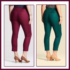 A NEW DAY Side-Piped SLIM Straight-Leg STRETCH Ankle Pants NEW ALL SIZES 2 to 18