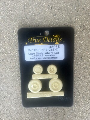 True Details 1/48 P-61B-C or B-26B-C Late Style Wheel Set, Diamond Tread 48038