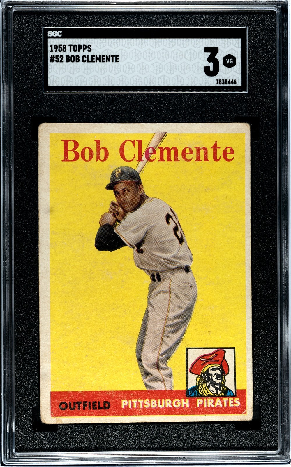 1958 Topps ROBERTO CLEMENTE Pittsburgh Pirates #52 SGC 3 VG Condition!