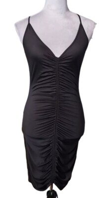 Fashion Nova Shanghai Ruched Bodycon Dress NWT Size Small S Black Sexy Party