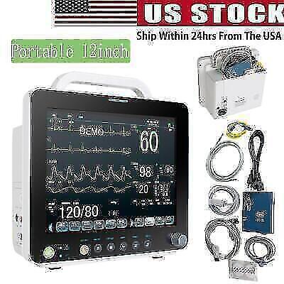 CE Certified Portable Patient Monitor SpO2 PR NIBP ECG RESP TEMP
