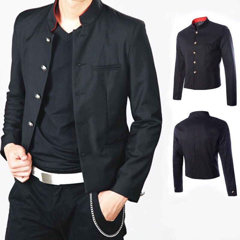Japanese Slim Fit Single Breasted Mens Long Blazer Jacket