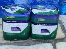 2 XDepend Night Defense Overnight Incontinence Bed Protectors Underpads 36 x 21"