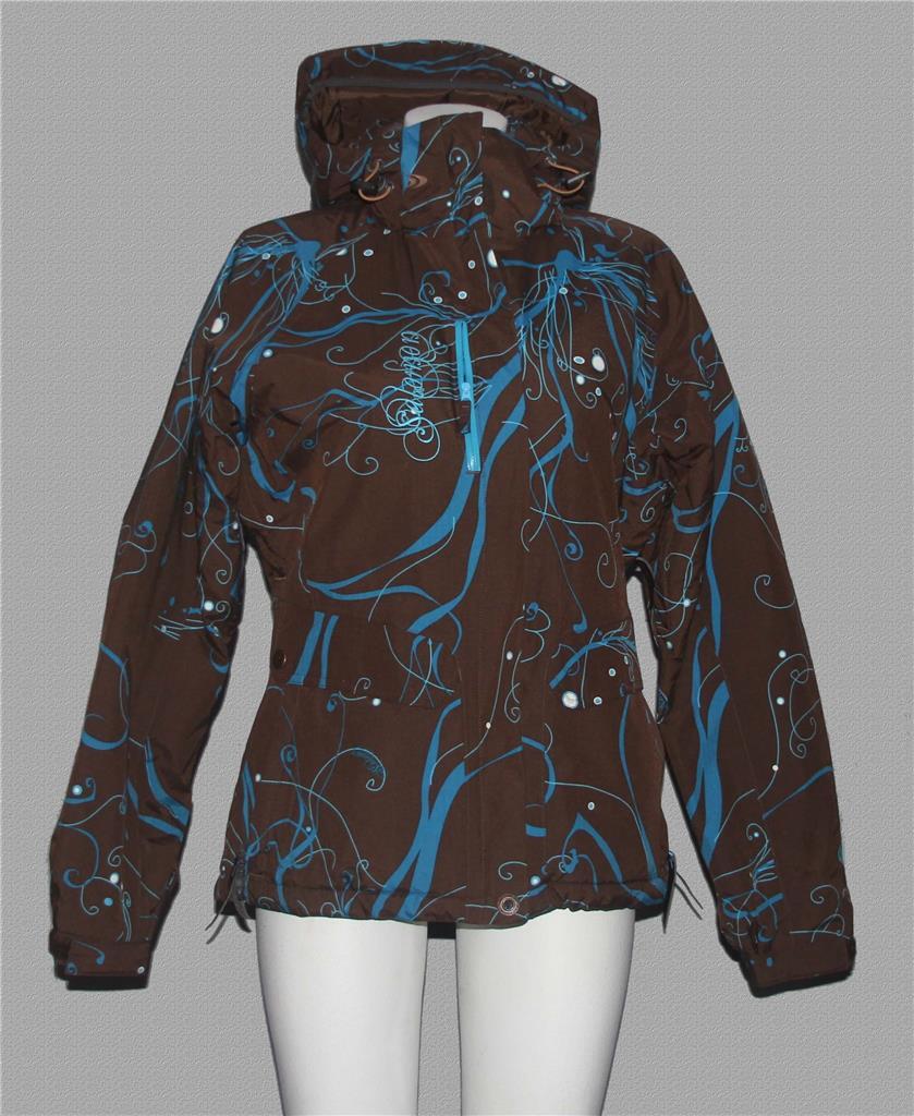 VINTAGE? Salomon Multitasche Cappuccio Marrone Verde Acqua Snowboard Giacca Sci Wm's M NUOVO SENZA ETICHETTE