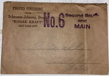 Schramm-Johnson Drugs Salt Lake City, UT  Kodak Kraft  Photo Finishing Envelope