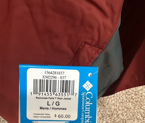 BNWT Columbia Raincreek Falls Rain Jacket, Men, Pick size/color - Picture 3 of 10