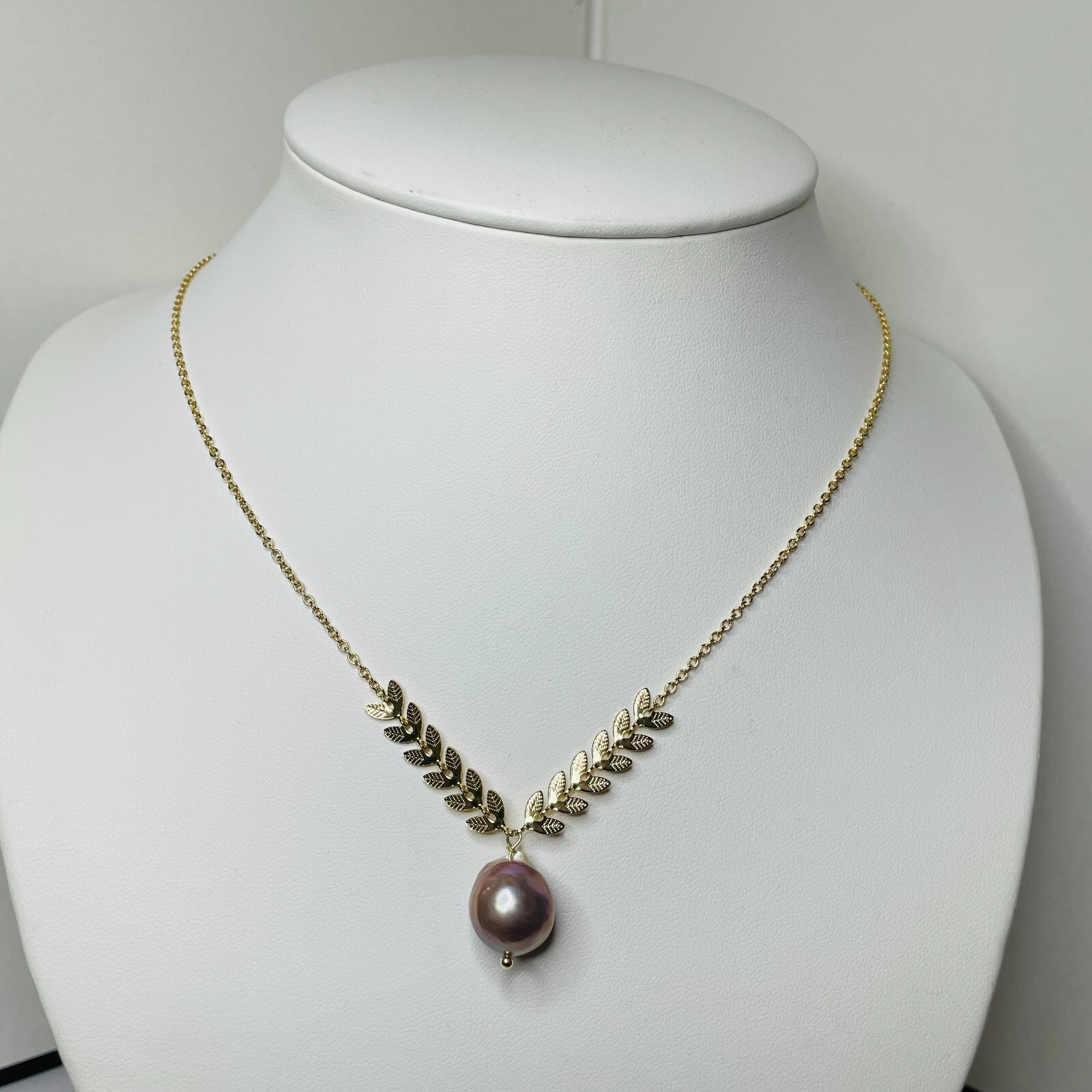 Collier Gold Filled perle rose véritable pour peau sensible sans risque d'allergie