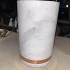 Marble Wine Chiller Rose Gold Band Utensil Holder, Beverage Cooler Vase 7x4.5”