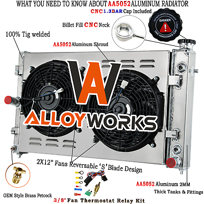 #ad #ad 3 Row Aluminum Radiator Shroud Fan For 2005 2006 Pontiac GTO 6.0L V8 GAS AT $259.00