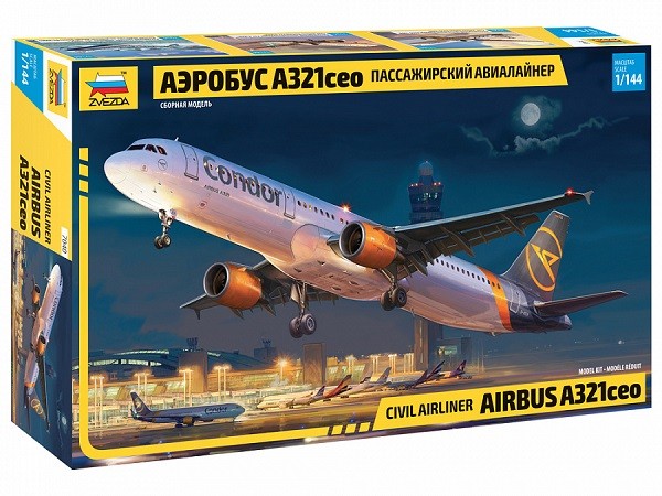 Zvezda 7040 - 1/144 Civil Airliner Airbus A321CEO - New