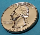 🟅 1961 BU PROOF 90% Silver Wash. Quarter 25¢