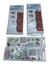 Heidi Grace Dimensional  Stickers & Rubber Stamps Lot Of 4 New!