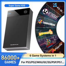 HDD 12TB Retro Gaming 86000+ Giochi Hyperspin LaunchBox RetroBat +1 Gamepad
