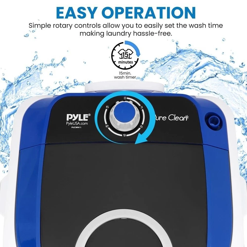 Pyle Compact & Portable Washing Machine - Mini Laundry Clothes Washer PUCWM11 - Image 2 of 4