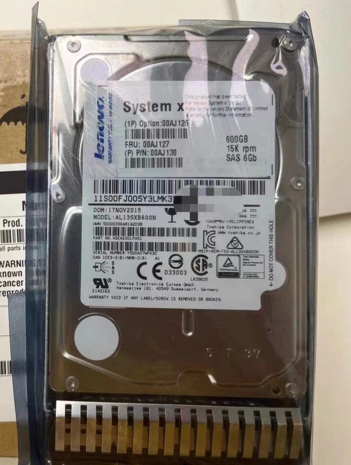 Lenovo 15K 600GB 00AJ127 00AJ126 00AJ130 6Gb 2.5" SAS G3HS X3650 M5 HDD - Image 3 of 4