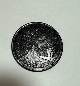 Mardi Gras 1968 New Orleans Black Aluminum 2016 BACCHUS Commemorative Coin 