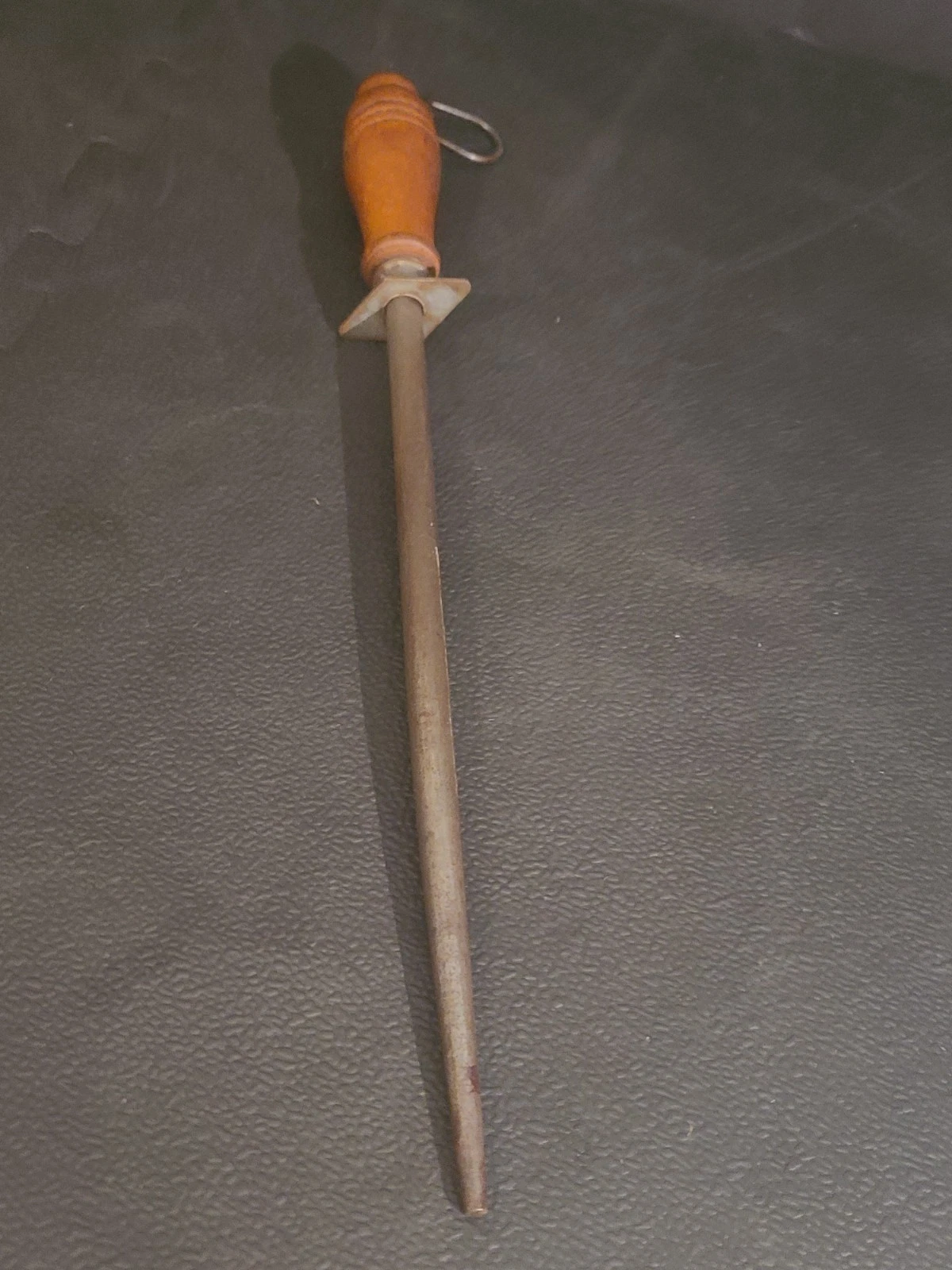 Vintage LAMSON USA Knife Sharpening Honing Steel Rod Wooden Handle 12" Hone