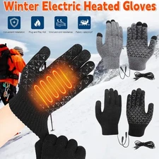 Heated Gloves Electric Rechargeable Battery Hand Warm Windproof Thermal Winter
