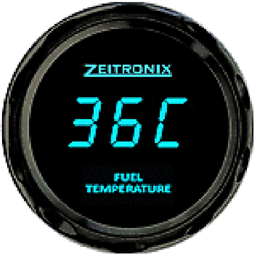 ZEITRONIX Combustible Termómetro para ECA-2 (Azul Dígitos/Bisel Negro) - Picture 1 of 1