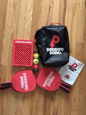 Pepper Pong Table Ping Pong Set Up Anywhere Set Bag, Paddles, Foldable Net, Ball
