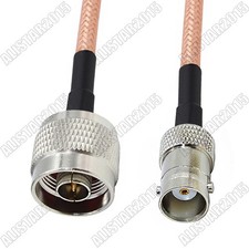 BNC Female to N Male Connector Lot RF Pigtail RG142 Double Shield Coaxial Cable