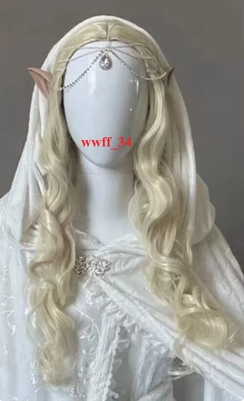 The Hobbit Lord of the Rings Galadriel Cosplay Costume Outfits Wig Adult/kids - Image 4 of 4