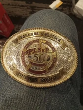 1999 Rodeo Pasadena Texas Sterling Silver Belt Buckle Adm 